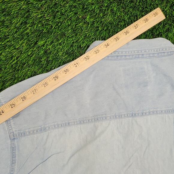 Jeff-Gordon Dupont Button Shirt XL 27x32 Baggy Chambray Denim - Picture 5 of 16